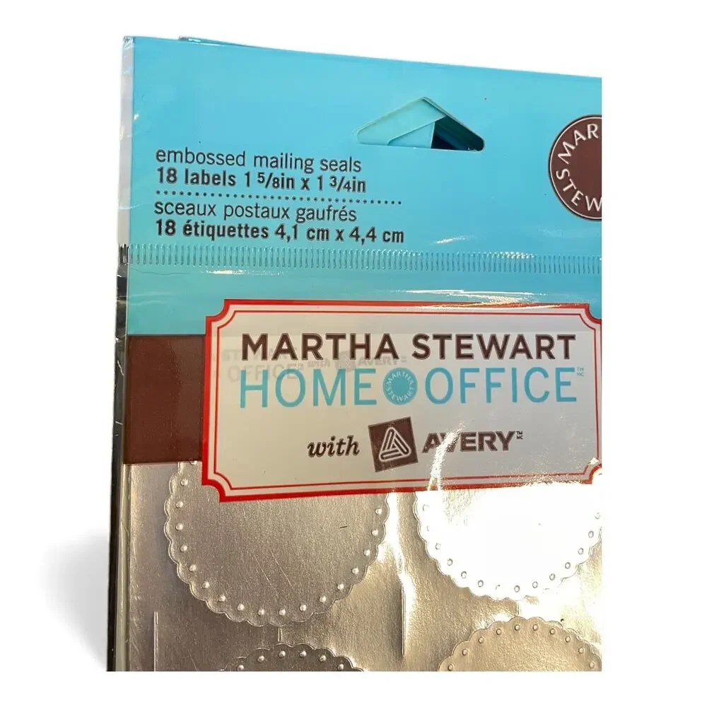 Martha Stewart Avery Silver Embossed Mailing Seals Lot 6 Packs 108 Total Labels